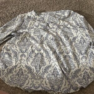 Maurices Elegant Gray and Cream Blouse